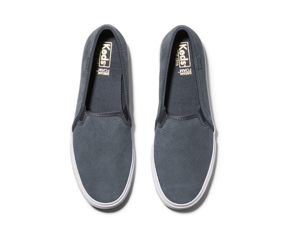 Slip Ons Keds Mujer Grises - Double Decker Suede - 4062-MFWKH